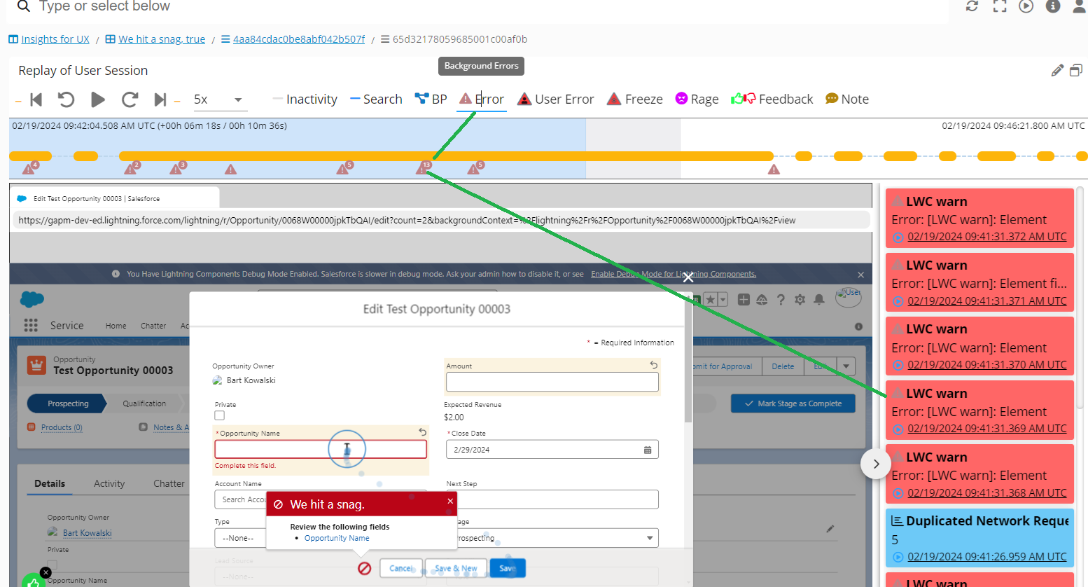 Browser errors not seen by users on Session Replay - Germain UX