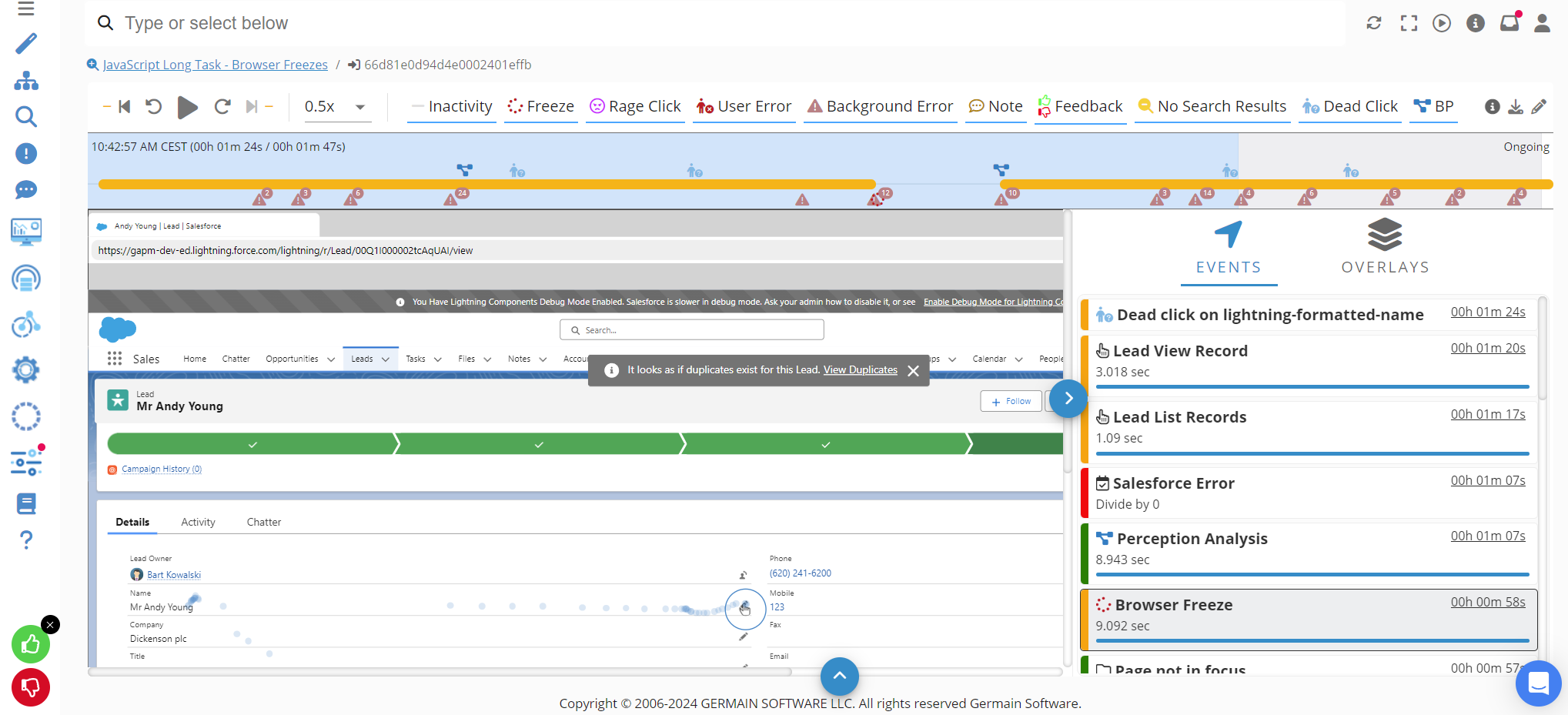 Real Click Cursor on Session Replay - Germain UX