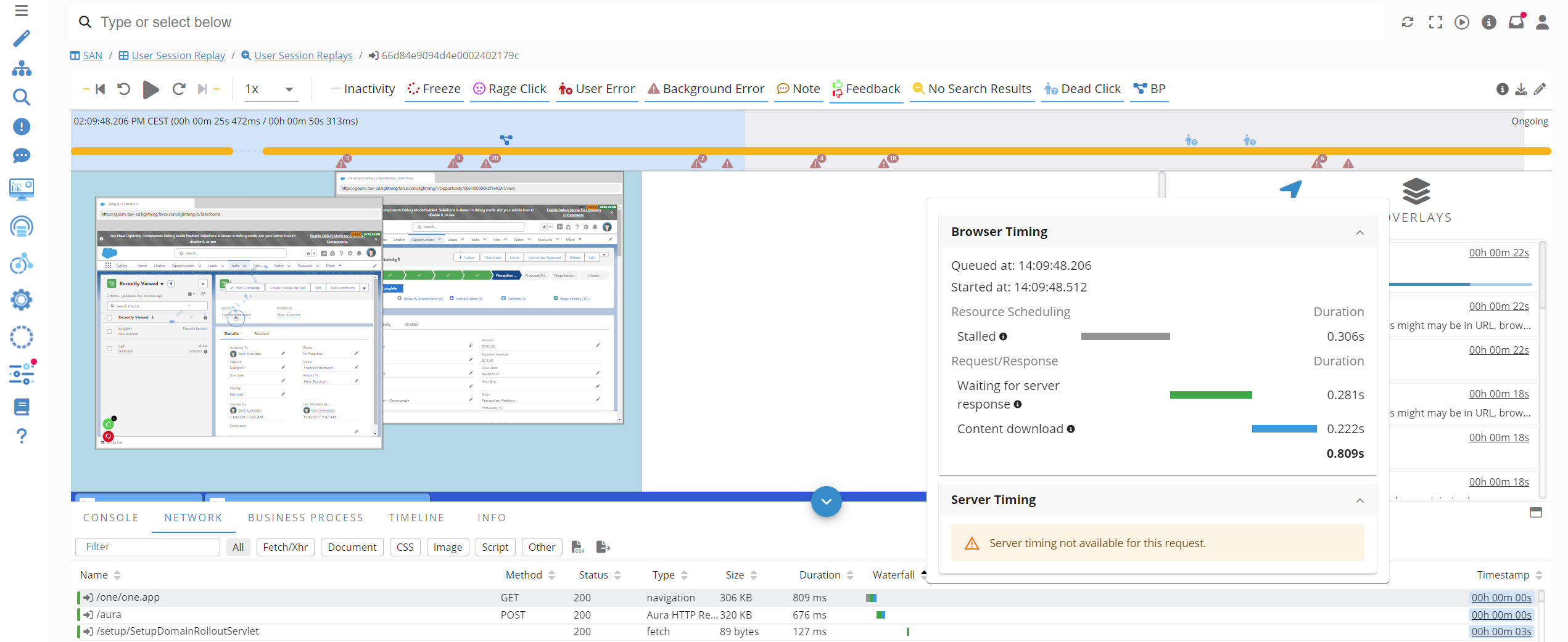 Network in Session Replay Dev Tools - Germain UX