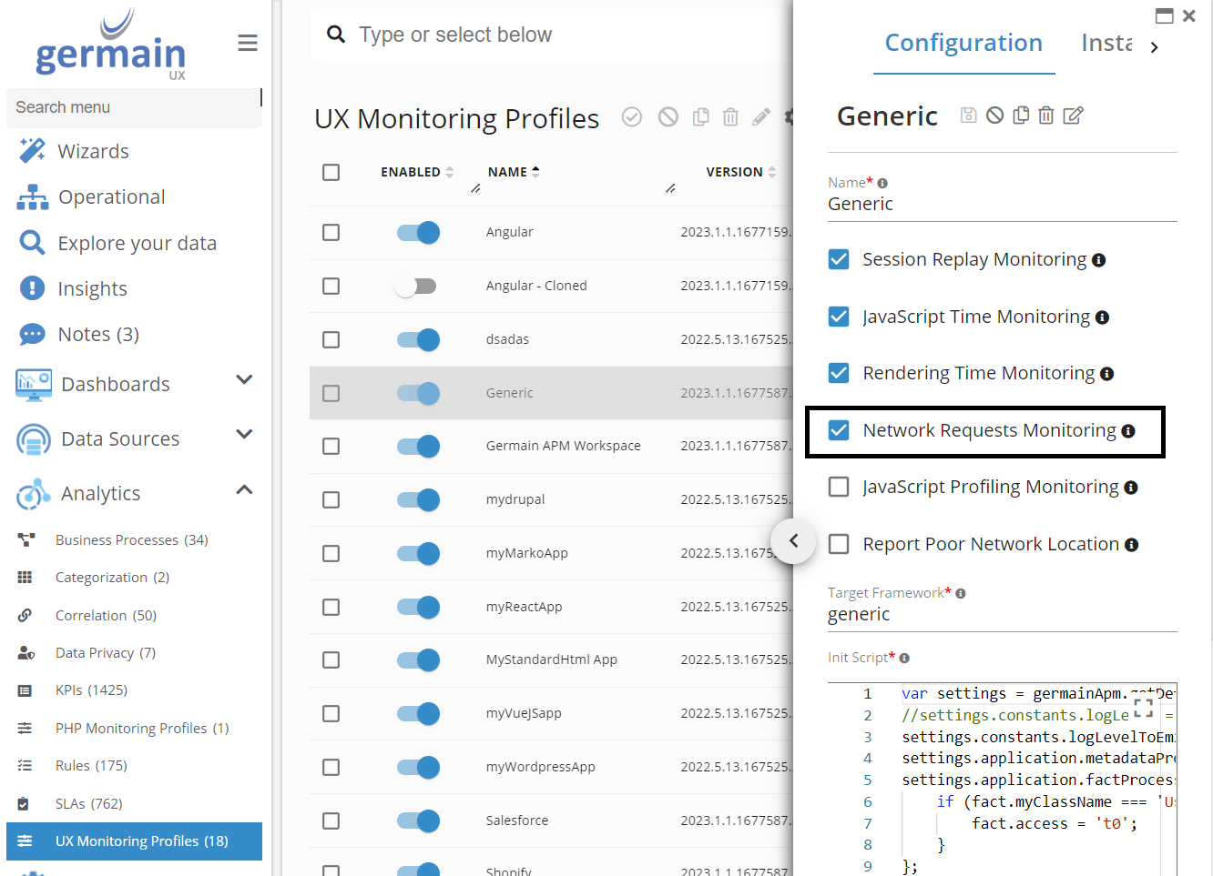 Network Requests Monitoring Enabled