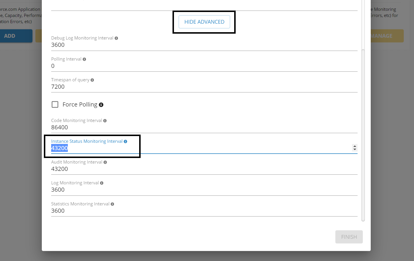 Instance Status Monitoring Interval