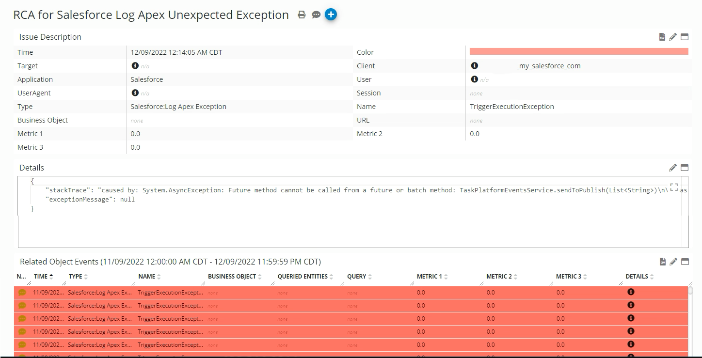 Salesforce Apex Unexpected Exception RCA