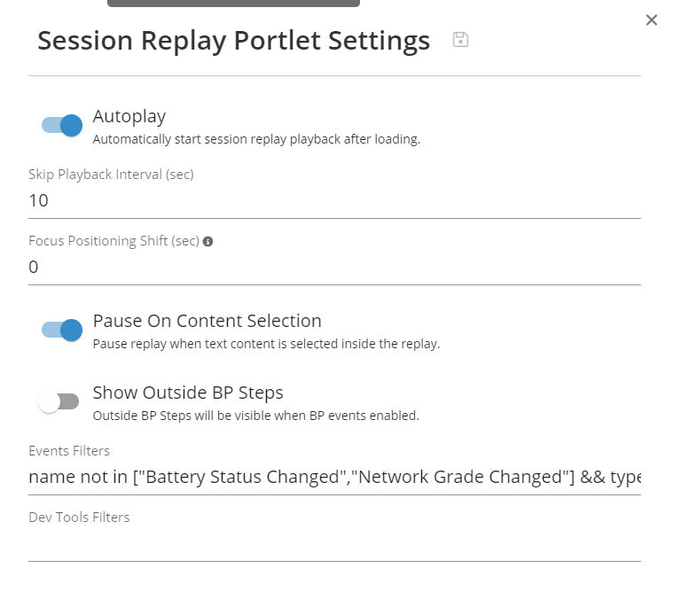 Session Replay Player settings - Germain UX