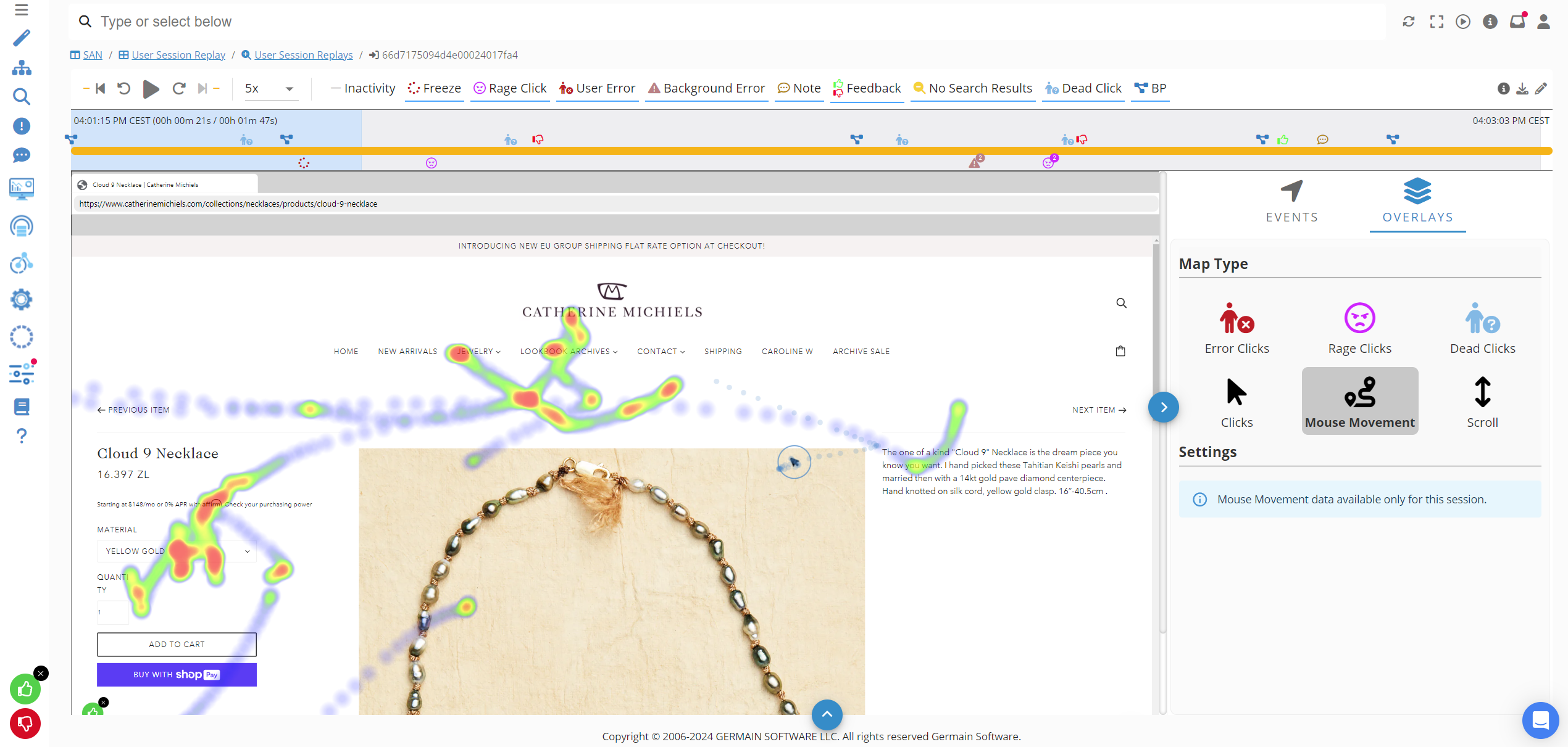 Mouse movement map - Germain UX